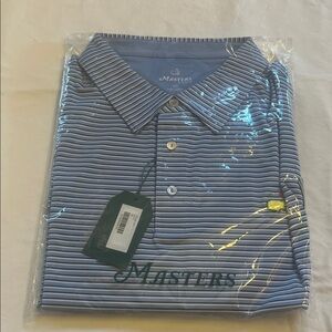 Masters Men's Polo with Blue and White Stripes